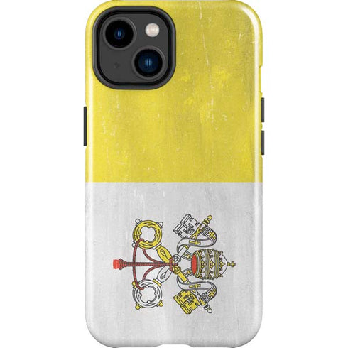 Vatican City Flag Distressed iPhone 14 Plus Impact Case
